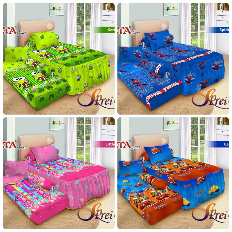 FATA - Sprei Sorong 2in1 Motif Kartun Anak Ukuran Single 120x200
