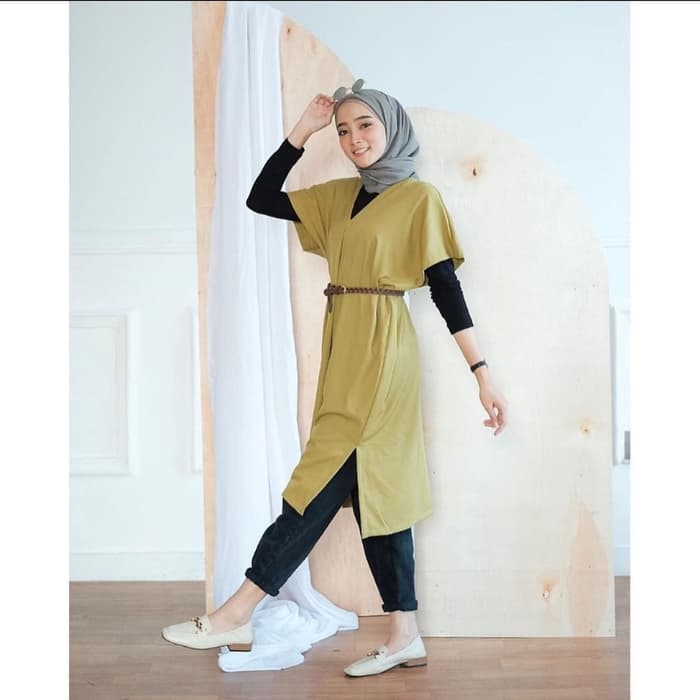 baju tunik wanita terbaru tunik remaja kekinian tunik pesta kondangan tunik modern laudya tunik lime