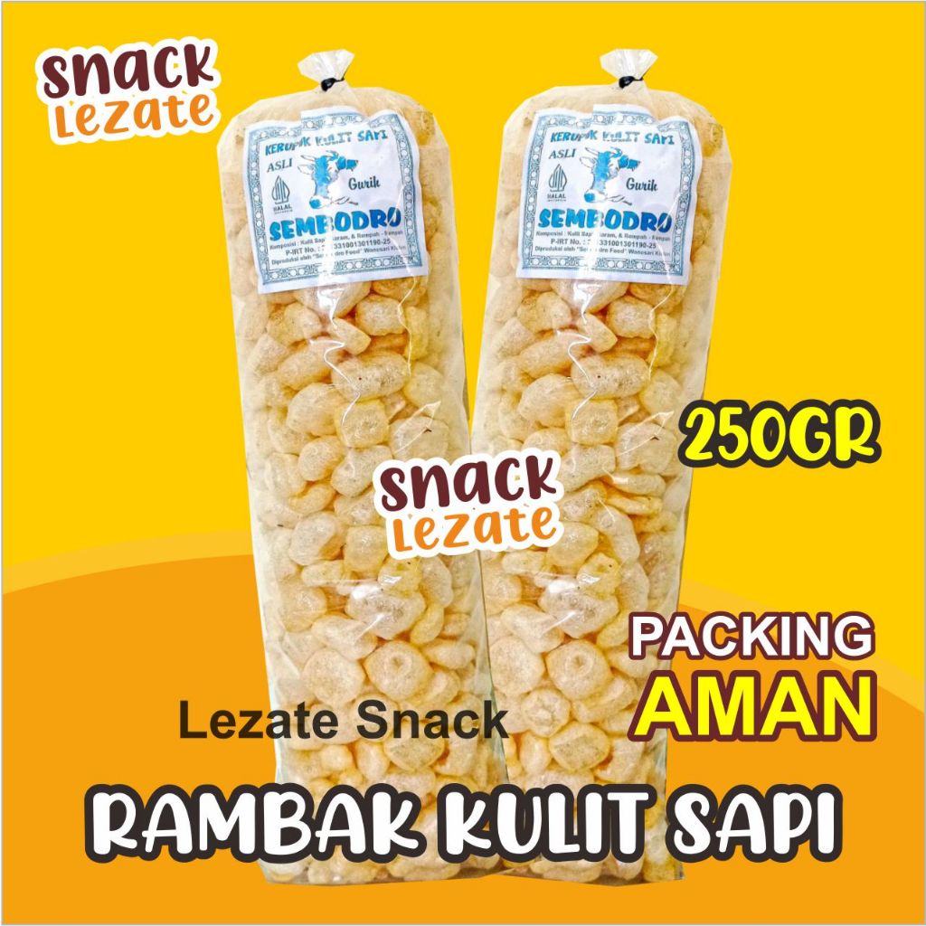 

Rambak Kulit Sapi Asli 250gr Matang Khas Solo Murah Renyah / Krupuk Kulit Sapi 1 Bal Mateng Krecek Rambak Sapi Sayur WAP SHOP