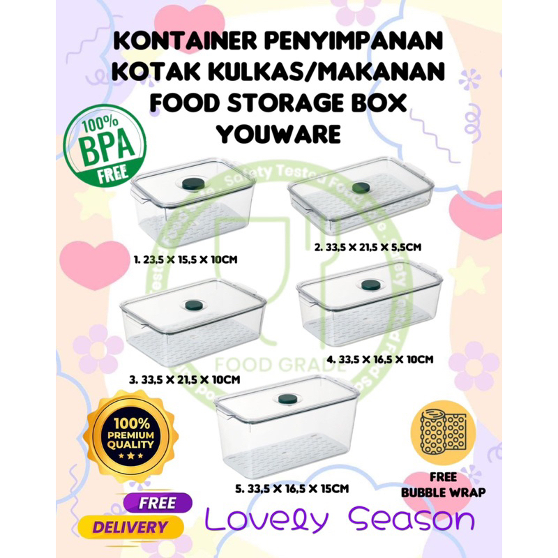 storage box kulkas/makanan/kontainer/wadah sayur/kotak sayuran