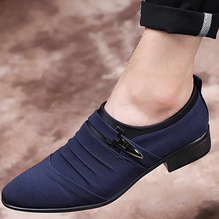 Terkini COD Import Sepatu Pria Pantofel Tanpa Tali Kerja Cantik Kantor Sepatu Formal Cowok Murah Hit