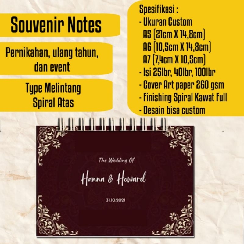 

Souvenir Custom Block Notes Notebook 10 cmx14, 5 cm ,Blok notes 40 lembar (80 halaman) Ukuran A6 Polos dan Bergaris
