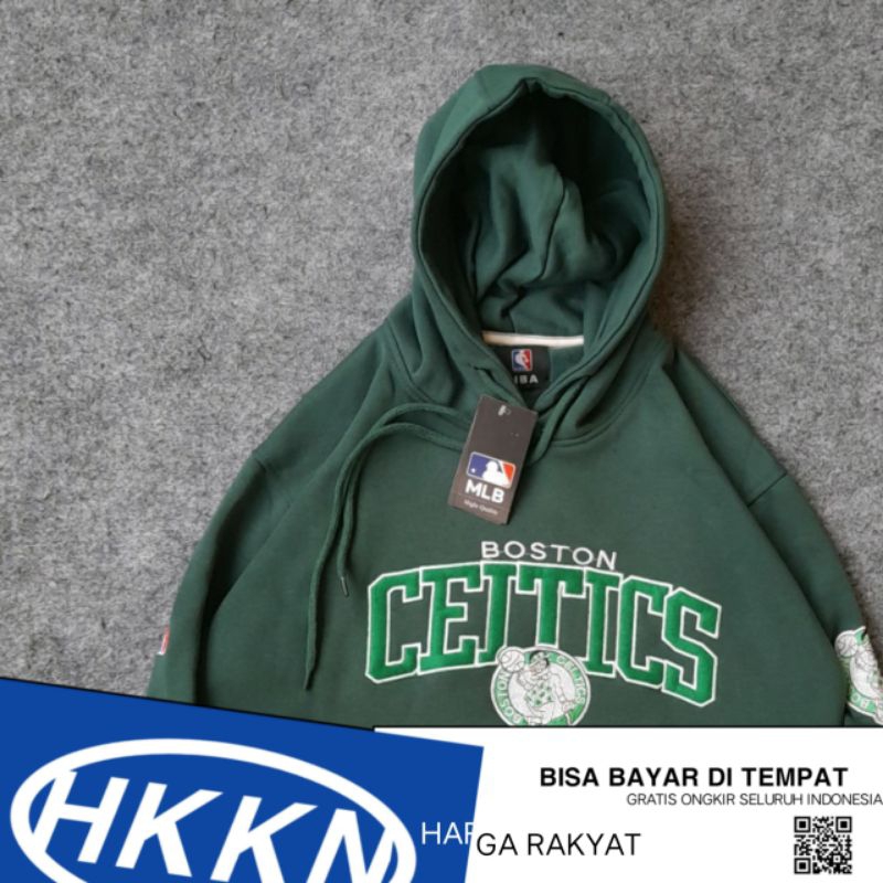 HAKKAN STORE - SWEATWR HOODIE CELTICS BOSTON IJO BOTOL FULL EMBOIS BORDIR TOWELL