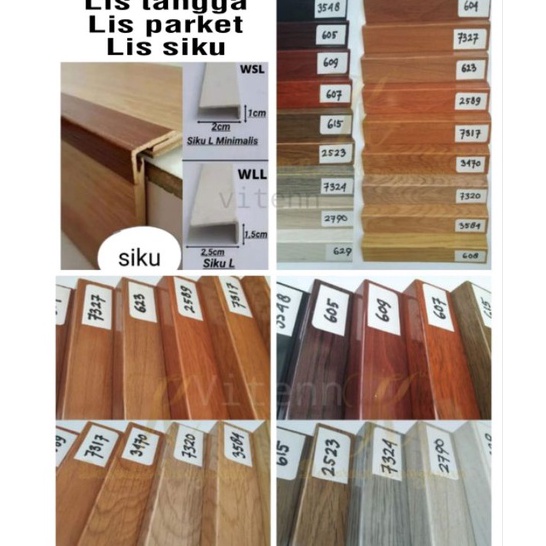Ready Lis siku tangga  Lis Parket  Lis siku pvc Lis ending isi 24meter