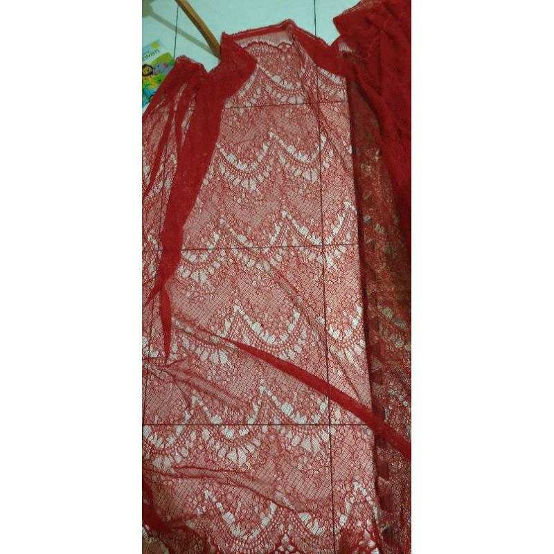 obral kain chantily / lace panel / chantily panel / kain kebaya / kain payet