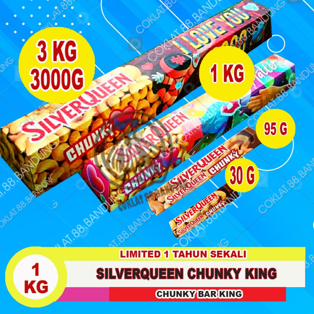SILVER QUEEN CHUNKYBAR 1KG, COKLAT SILVERQUEEN CHUNKY BAR KING 1KG,  SILVERQUEEN JUMBO 1 KG LIMITED