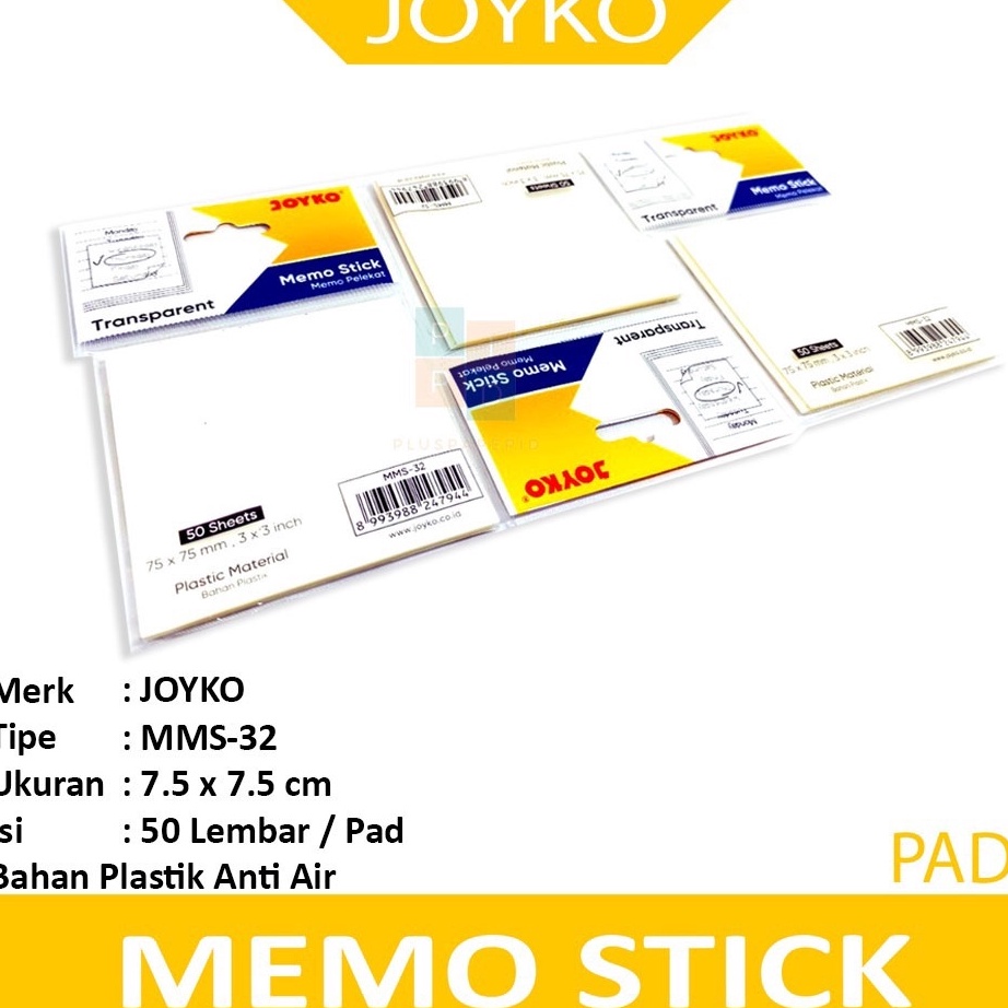 

Terlaris JOYKO Memo Stick Plastik MMS32 Transparant Pad Stok Banyak