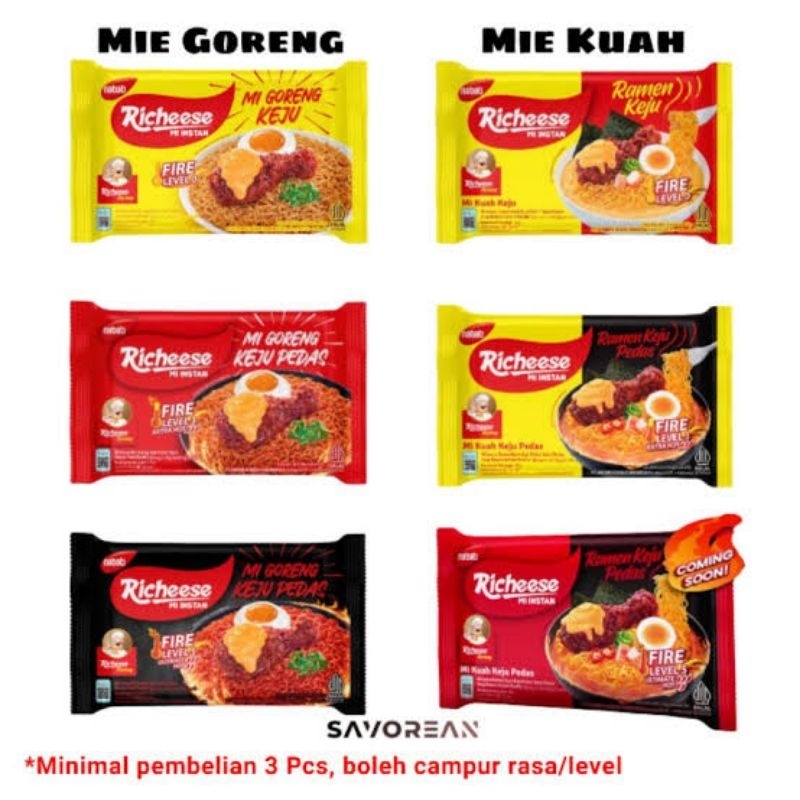 

RICHEESE RAMEN MIE KUAH RASA KEJU | KEJU PEDAS LEVEL 0, 3, 5