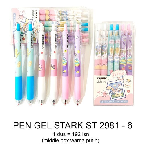 

1Lusin Pulpen Gel Klik Pen Gel Klik Fancy Stark ST2981/2982