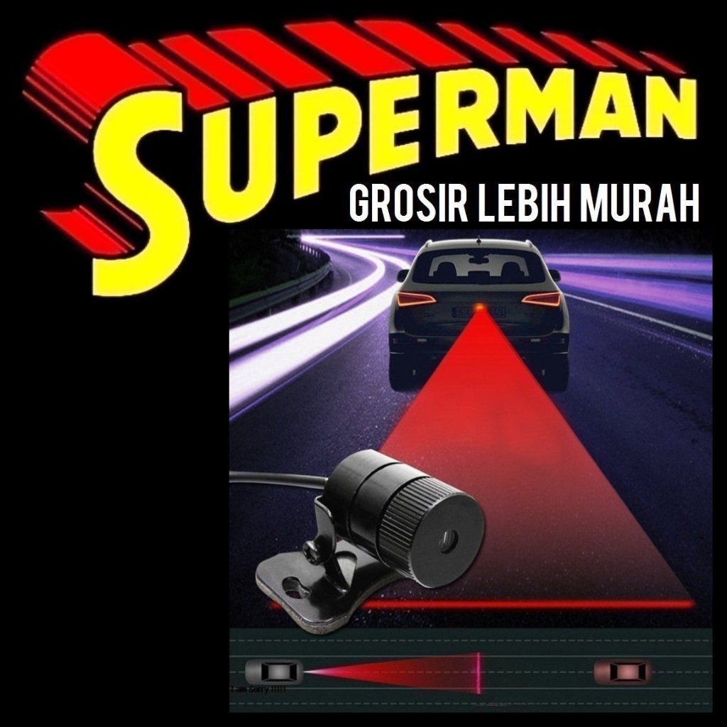 (8F) LAMPU LED LASER BELAKANG MOTOR MOBIL foglamp rear fog light safety superman jogja supermanjogja