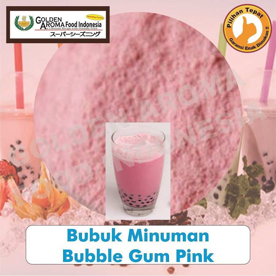 

Bubuk bumbu tabur manis Minuman Bubble Gum Pink 100Gr Drinking Powder permen karet merah muda halal