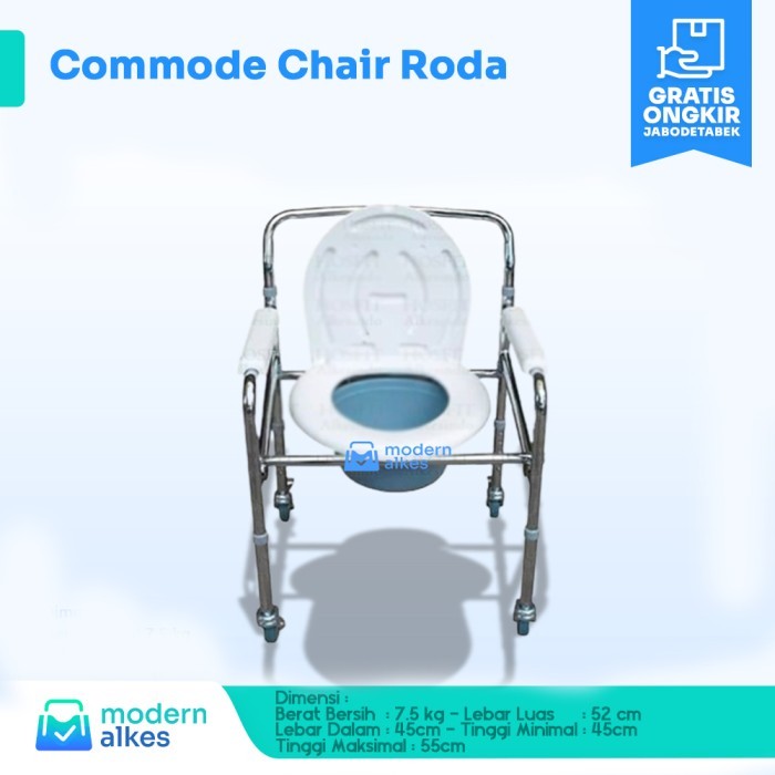 Commode Chair Dengan Roda - Kursi BAB Standard Sellaco  Dengan Roda
