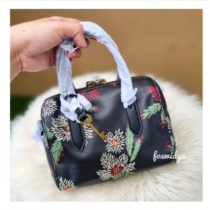 Tas Fos Sydney Mini Satchel Black Floral
