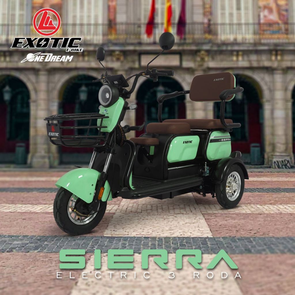 EXOTIC SIERRA PROMO  Sepeda Listrik Sepeda Motor Electric 3 Roda Baterai 800 watt