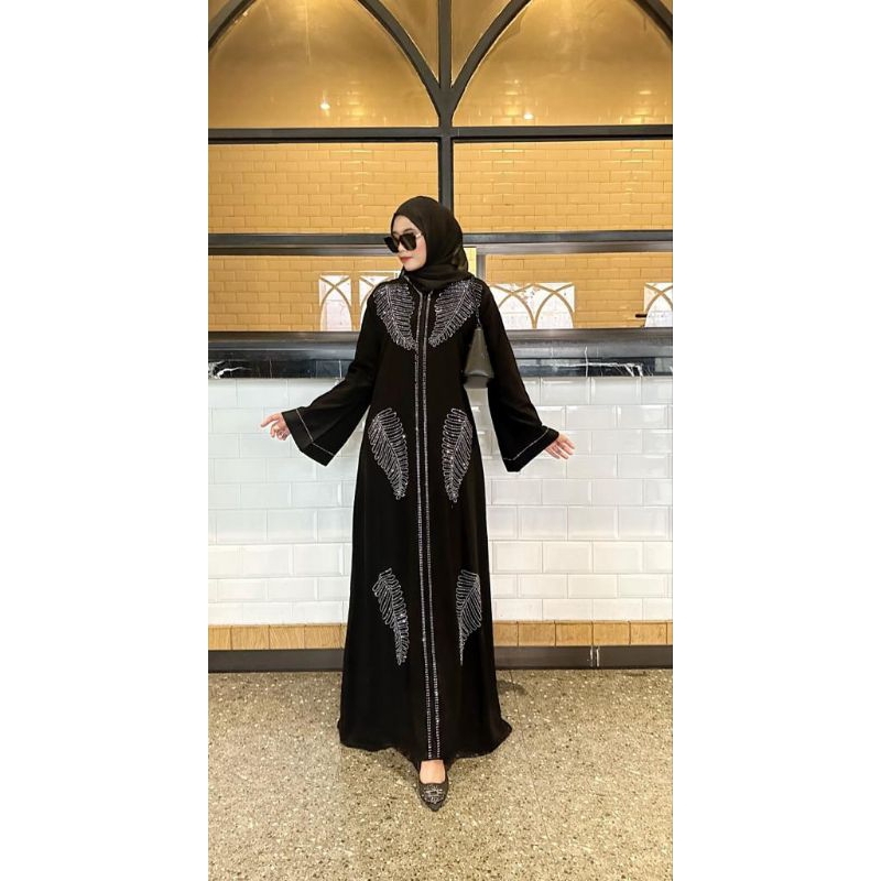 Abaya Ferial / Abaya Saudi / Gamis Hitam / Kaftan Saudi / Abaya Arab / Abaya Hitam / Abaya Murah / A
