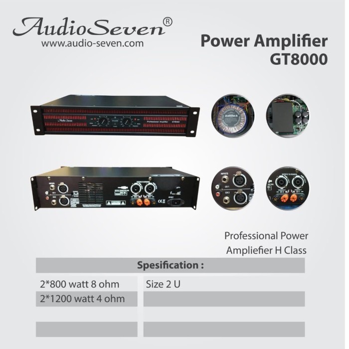 POWER AMPLIFIER AUDIO SEVEN GT 8000 / GT8000 ORIGINAL CLASS H