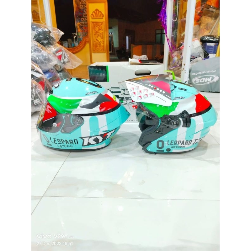 HELM COUPLE KYT TT-COURSE DAN KYT NFJ LEOPARD ORIGINAL PRODUK
