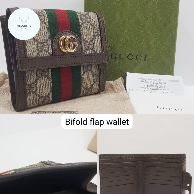 Gucci Ophidia GG small Wallet  bifold flap ebony