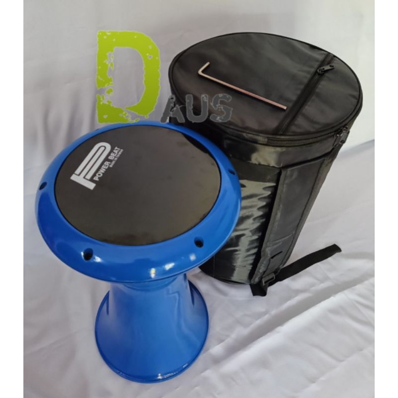 Darbuka Polos Biru Fullset Aluminium