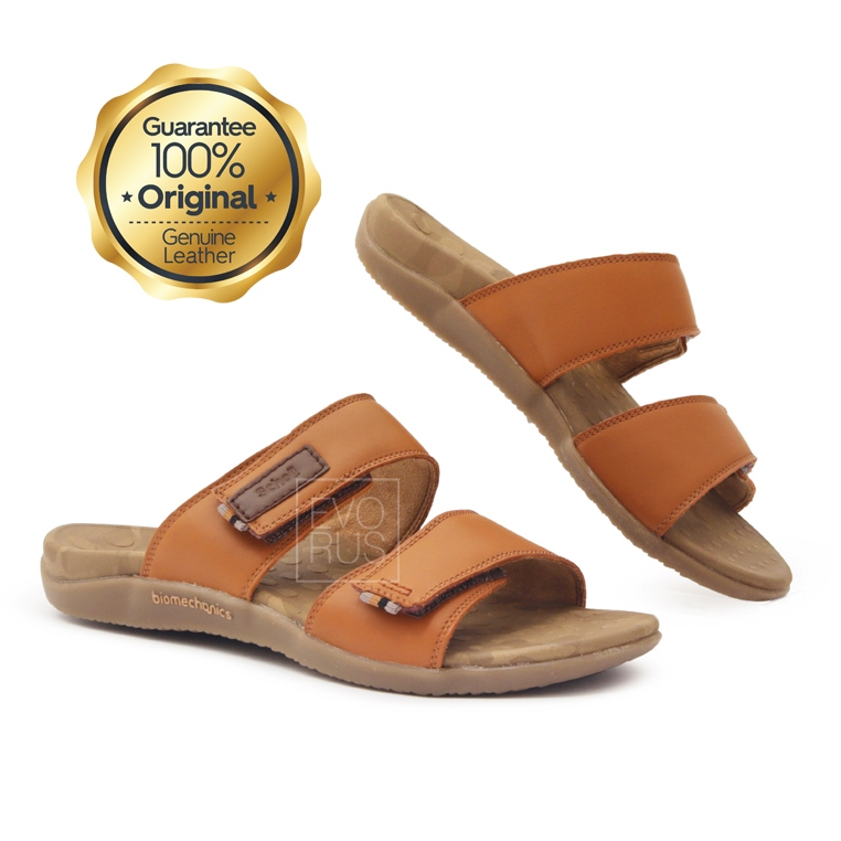 Scholl Arch Support Biomechanics LB53 Brown 100% SCHOLL ORIGINALl | Sandal Pria Kulit Asli | Flat Fo