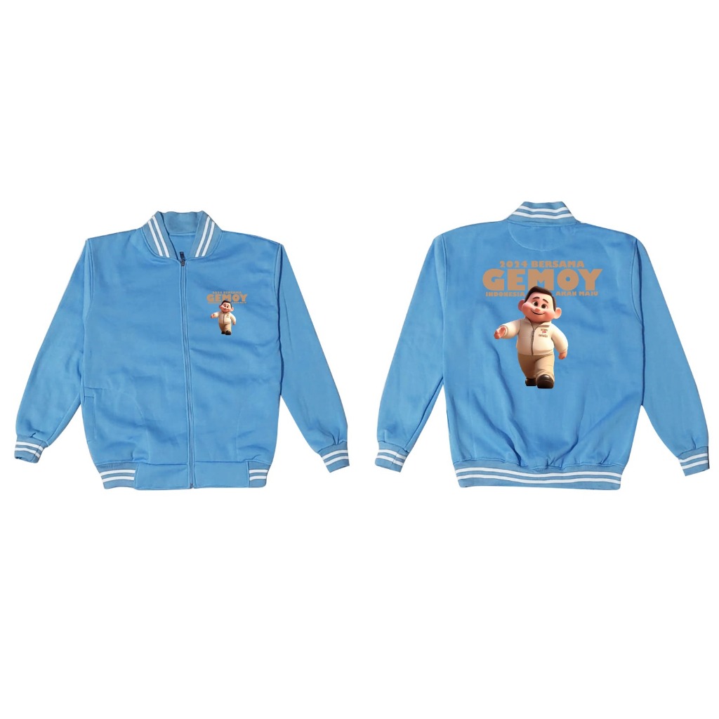 Sweater varsity fleece gemoy sablon depan belakang