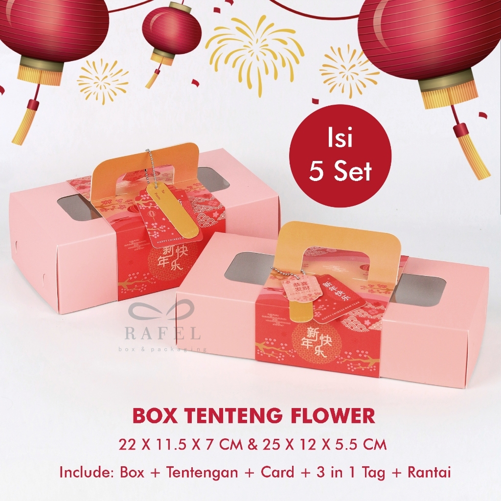 

5 Set Box Tentengan Imlek Flower 22x11.5x7 cm 25x12x5.5 cm