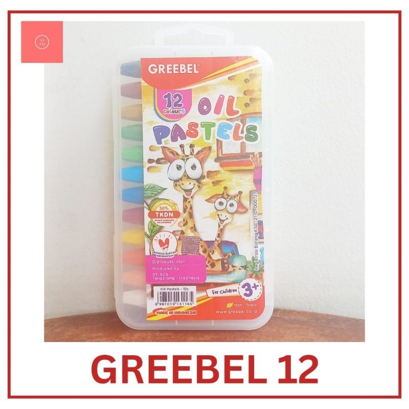 

GREEBEL 12 Crayon Krayon Minyak Oil Pastel 12 Warna