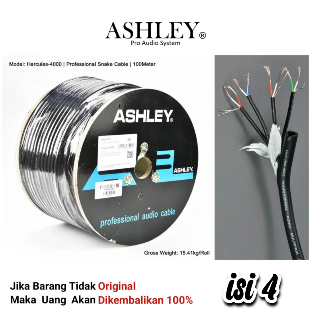 Kabel snake ashley isi 4 ashley hercules snake 4000 kabel snek isi 4 dijual per 5 meter