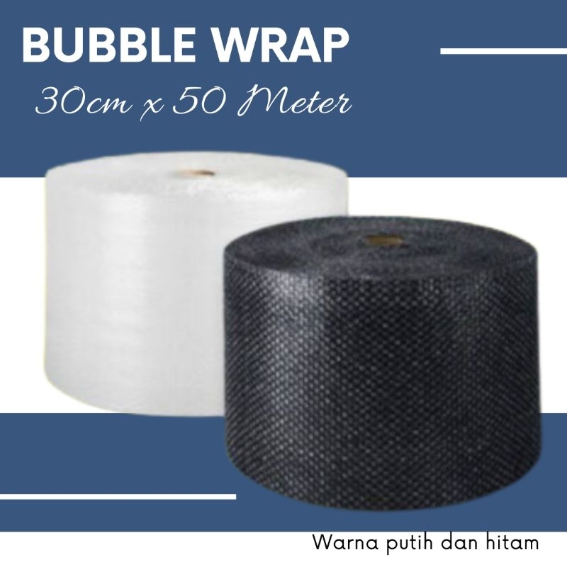 

Bubble Wrap Roll Packing 30cm x 50m Buble Warp Warna Hitam Dan Putih Tebal