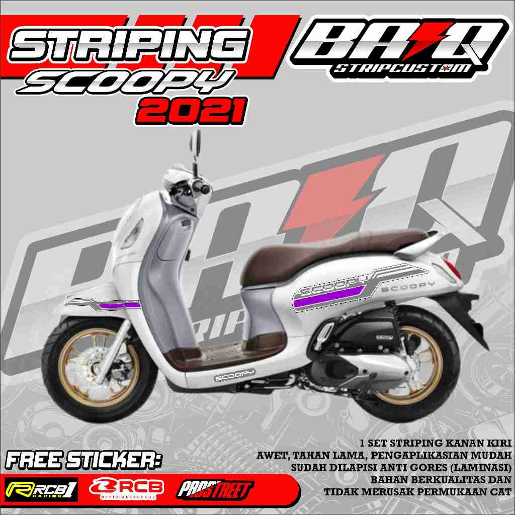 STICKER STRIPING TRANSPARAN SCOOPY 2021 - STICKER STRIPING SCOOPY 2021 TRANSPARAN MOTIF GRAFIK