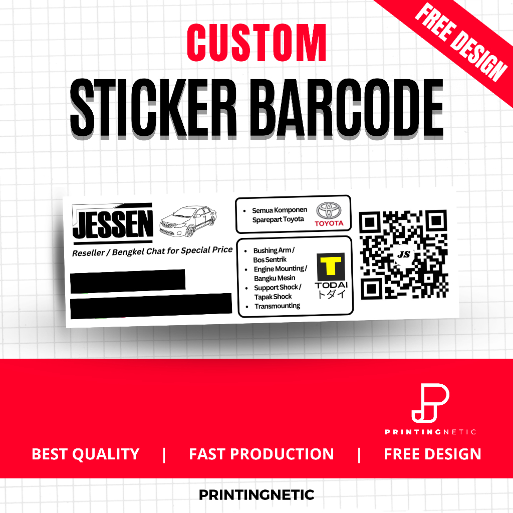 

(FREE DESIGN) Sticker Barcode WA / Sticker Barcode Chromo / Sticker Label Barcode / Sticker Chromo logo