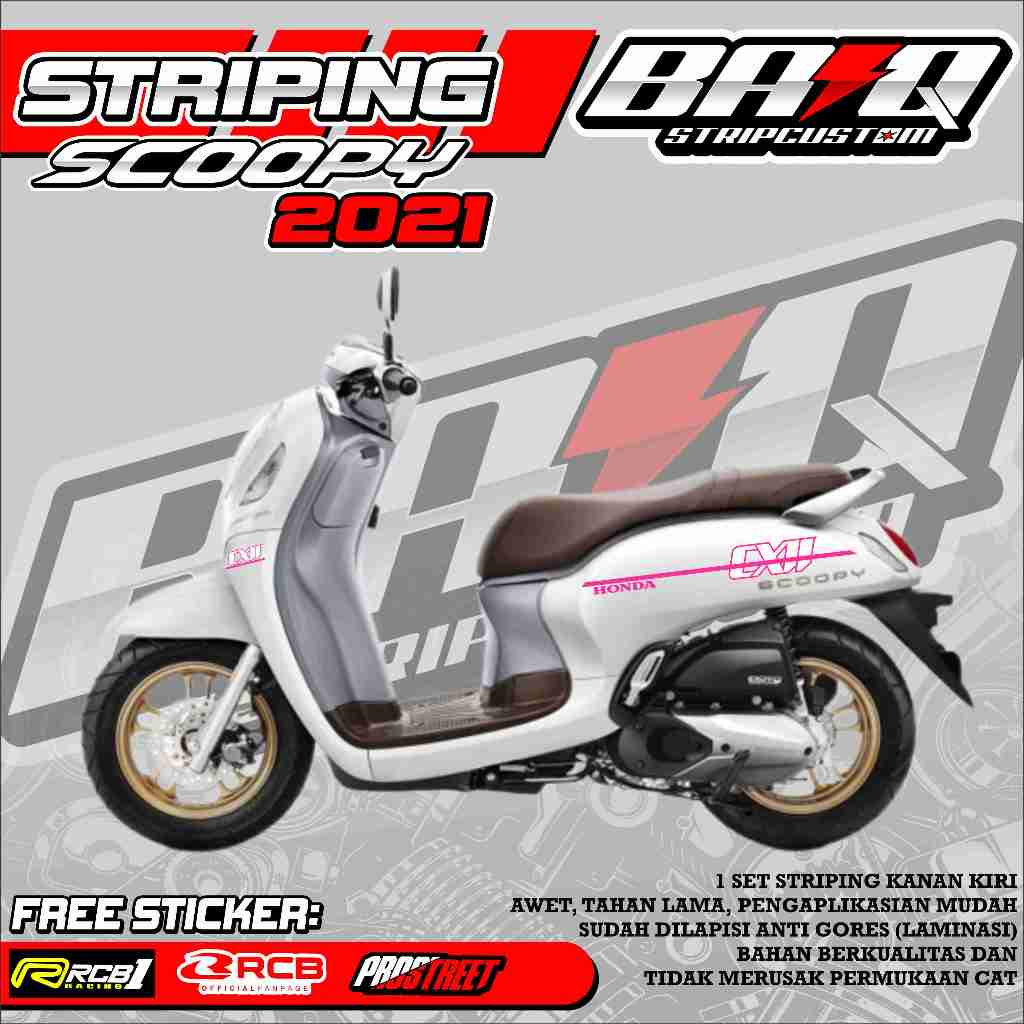 STICKER STRIPING TRANSPARAN SCOOPY 2021 - STICKER STRIPING SCOOPY 2021 TRANSPARAN MOTIF CXII