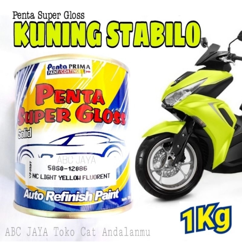 Cat Penta Super Gloss 5860-12086 NC Light Yellow Fluorent 1Kg Kuning Stabilo Stabillo Kuning Muda Ce