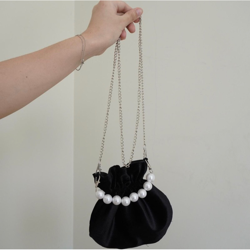 [ THE DAILY WEAR ] Yuna Nano Bag Tas Mini Mutiara Lucu Warna Tosca Merah Putih Hitam Hijau Botol Sag