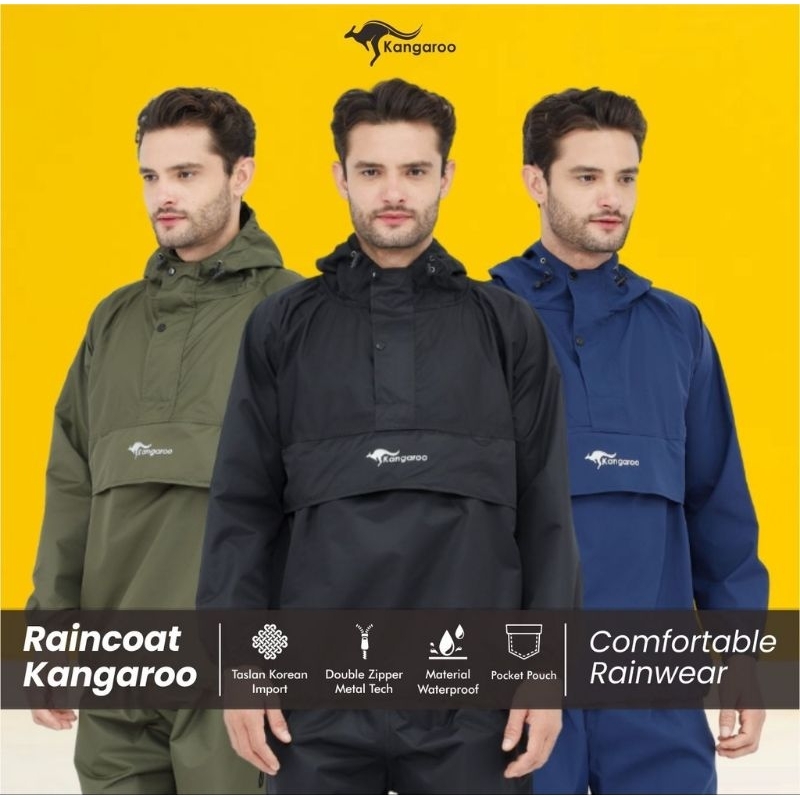 KANGAROO RAINCOAT Jas Hujan Kangguru Anti Tembus mantel Jas Hujan Pria Kanguru Jas Hujan Gunung Mant