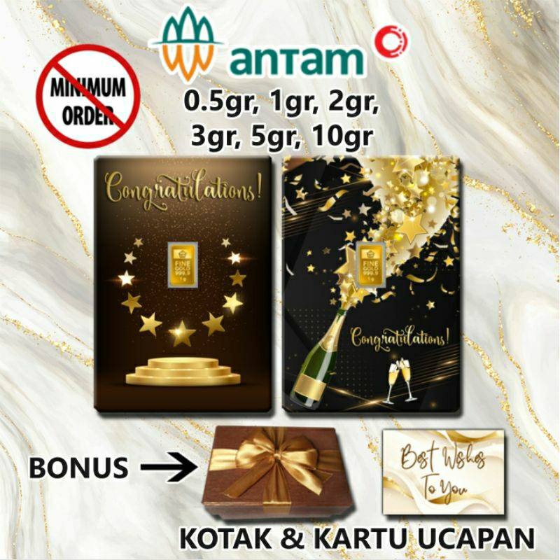 Logam Mulia Emas ANTAM Congratulations Gift Series Custom Certieye Certicard