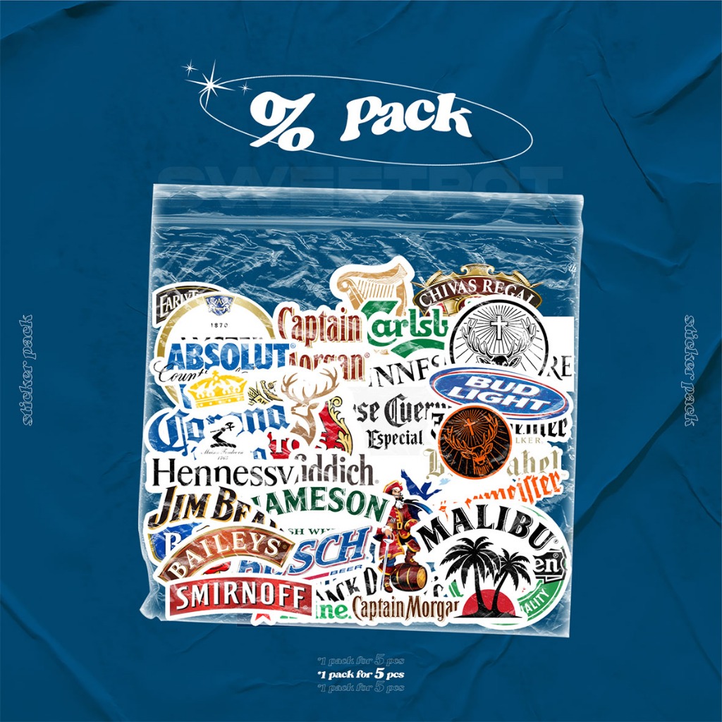 

(BISA COD) STICKER PACK [ALCOHOL BRAND EDITION] / STICKER AESTHETIC / STICKER RANDOM ISI 5 /STICKER METAL / STICKER POP / STICKER INDIE / STICKER BAND