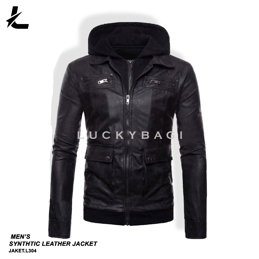 Jaket Kulit Pria Jaket Kulit Sintetis Jaket Hoodie Jaket Kulit Hoodie
