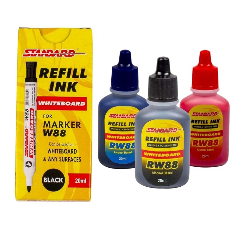 

REFILL (TINTA ISI ULANG) SPIDOL BISA DIHAPUS SPIDOL WHITEBOARD STANDARD W88