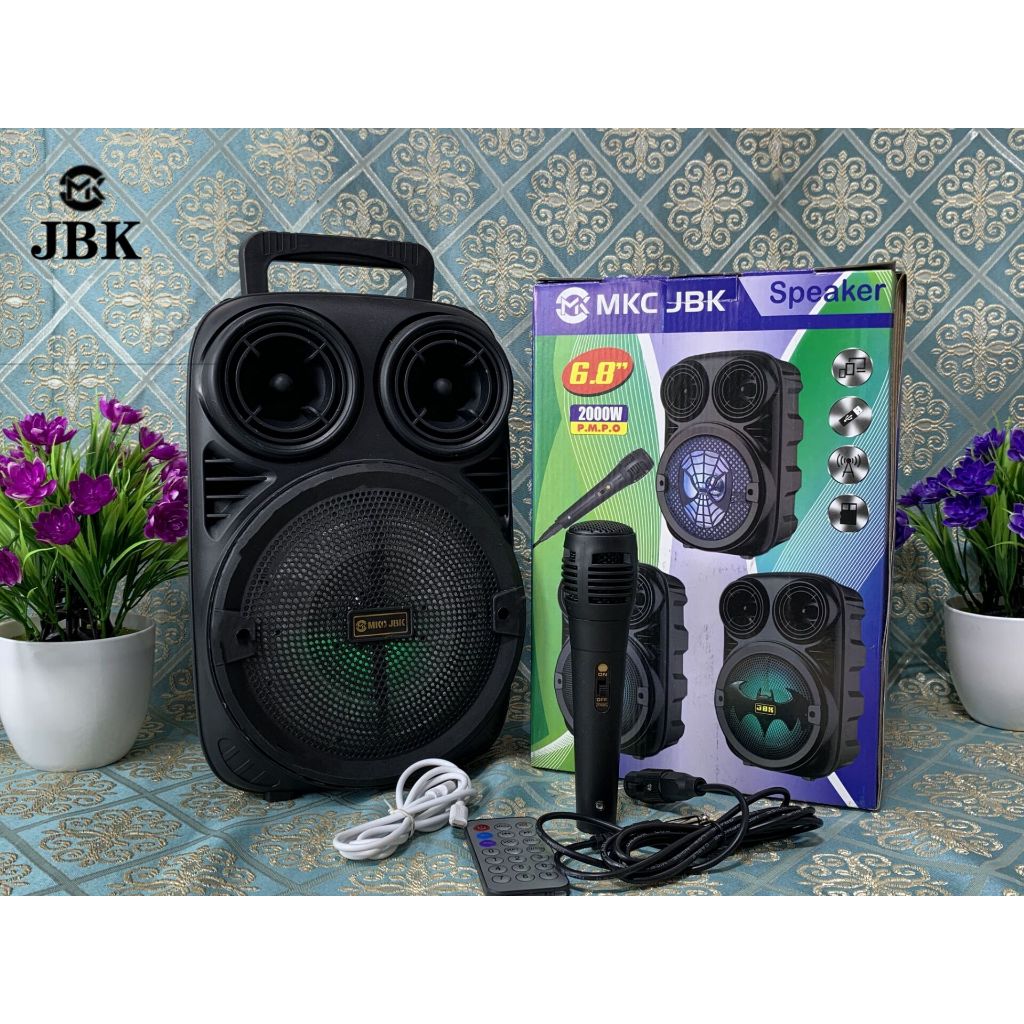 Speaker Bluetooth MKC JBK-3381/338 Bonus Mic 6,5Inci/Salon Aktif Portable Radio Fm/Speaker Wireless 