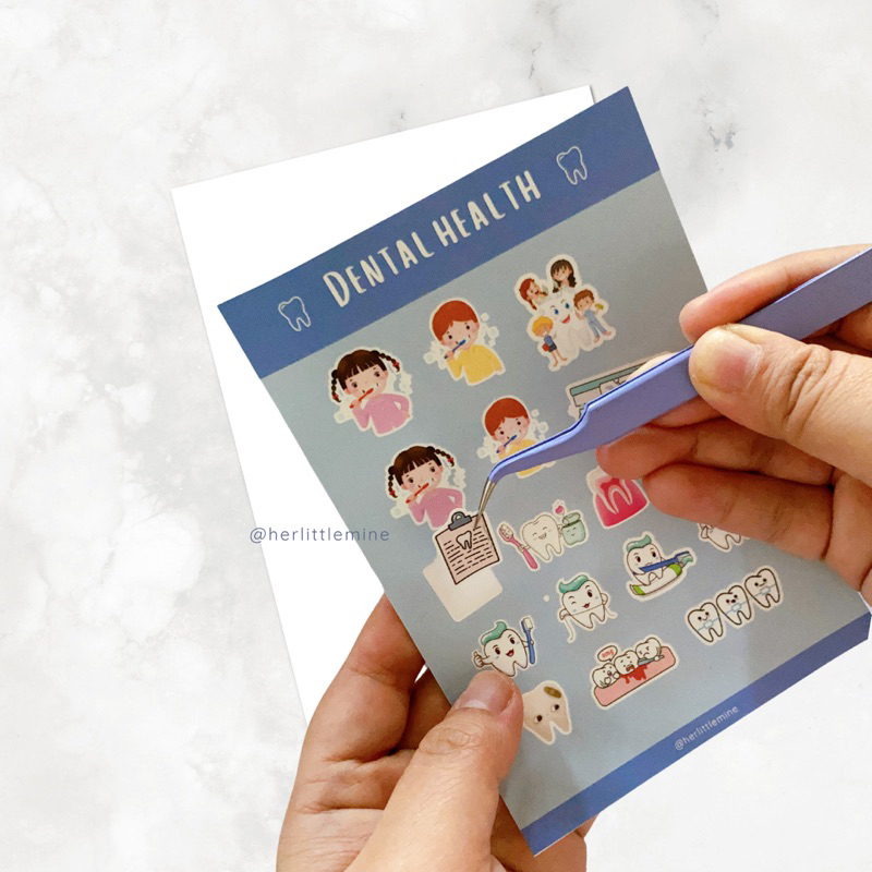 

[HERLITTLEMINE] STICKER FOR JOURNALING. STICKER KISS CUT. EDISI DENTAL HEALTH.