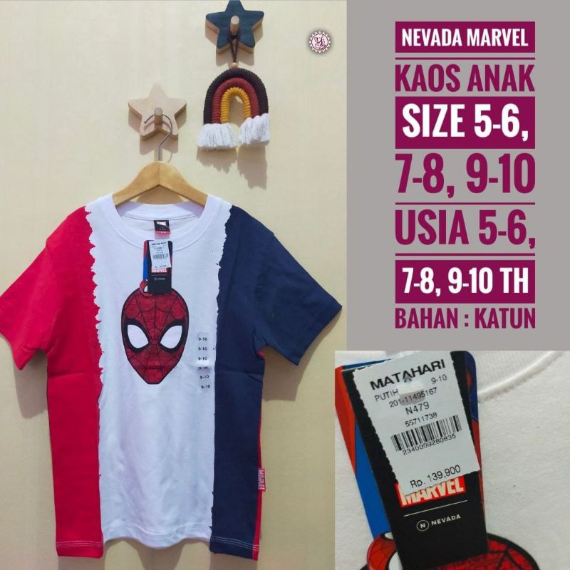 Kaos Motif Spiderman Anak Laki-Laki NEVADA MARVEL Kaos Anak Laki-Laki NEVADA MARVEL Kaos NEVADA MARV