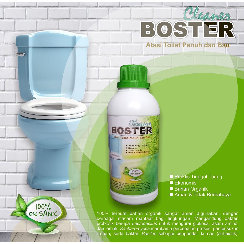 Boster Cleaner Pembersih Toilet WC Penuh & Bau Tanpa Sedot WC 500ml