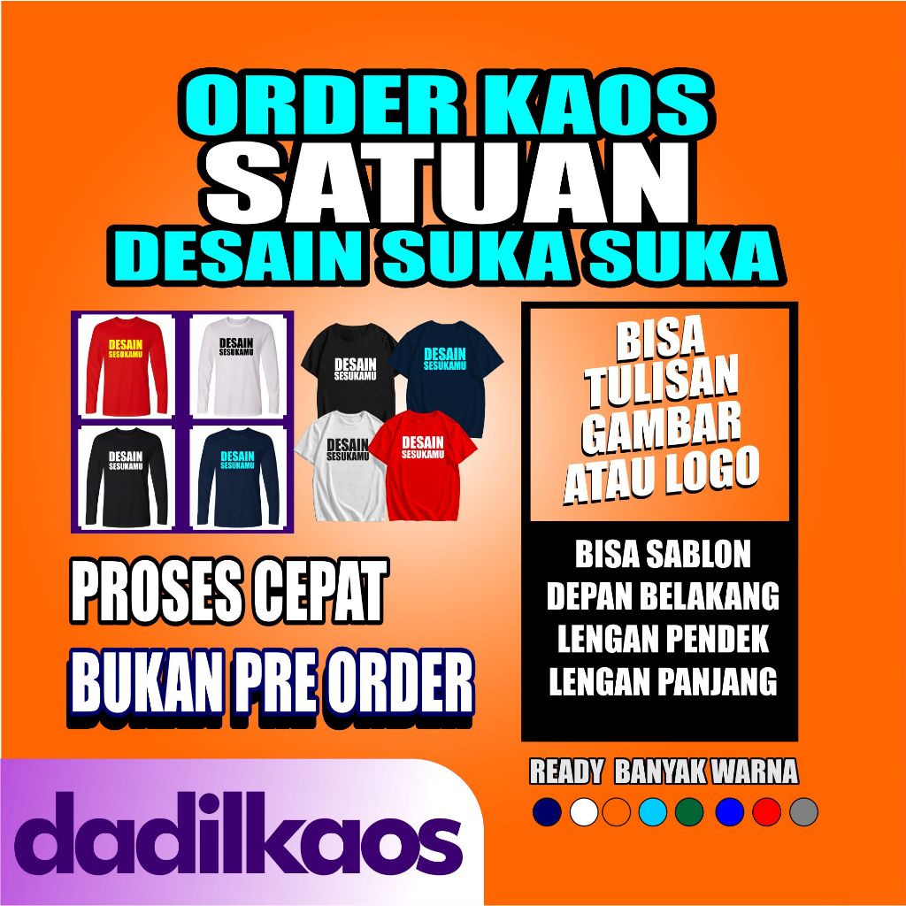 Order kaos custom gambar sendiri /kaos desain suka suka / pesan  kaos satuan tanpa minimal order