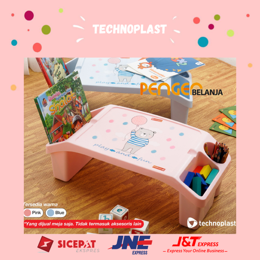 Meja belajar anak plastik lego tebal techoplast