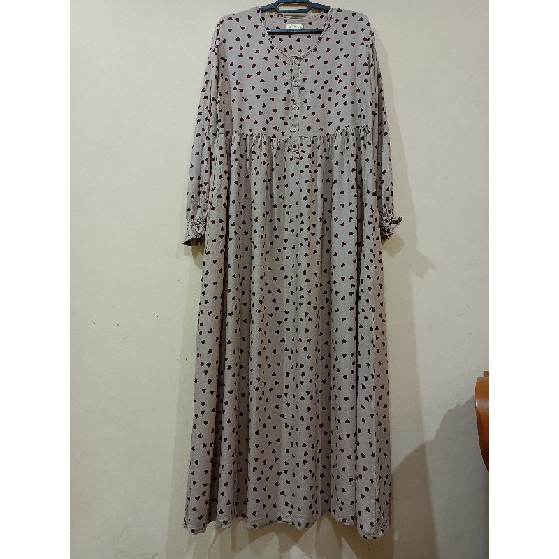 Preloved Ditsy Heart Mocca Nightgown size XL