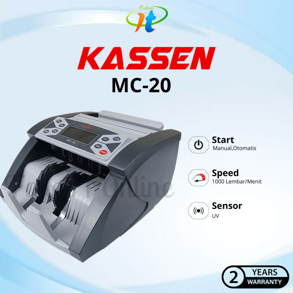 Mesin Penghitung Uang Kassen MC20 UV MG Magnetic Bill Money Counter Kassen MC 20 Mesin Hitung Uang MC-20 Emisi Uang Lama dan Baru Deteksi Uang Palsu