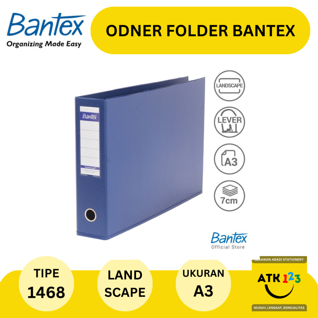 

Odner Ordner Otner Orgenizer Map Merk Bantex A3 1468-01 Biru Landscape