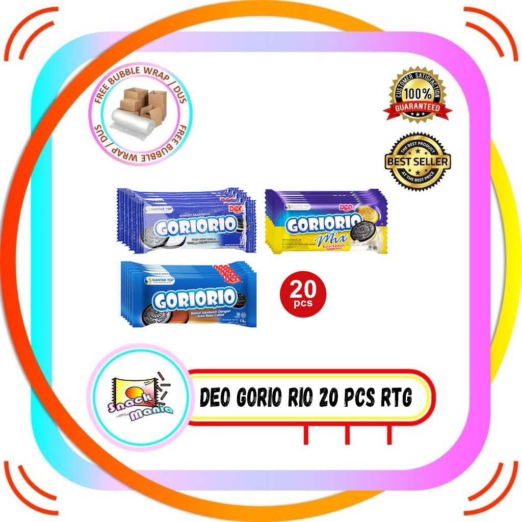 

Deo Goriorio Biscuit Vanilla Chocolate Coklat Mix 10 gr x 20 Sachet