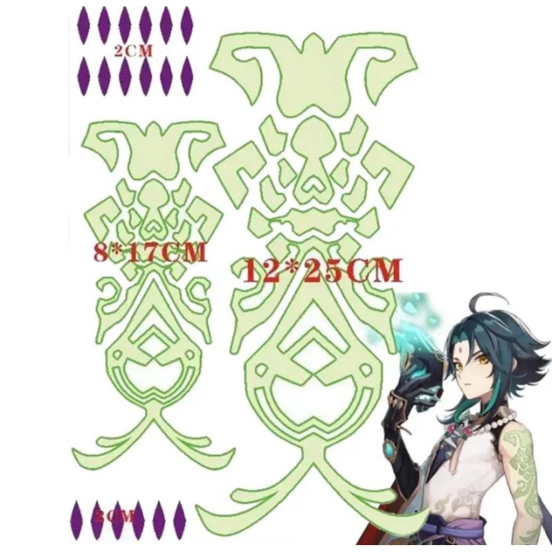 READY Genshin Impact Xiao Tattoo Sticker Temporary Waterproof Cosplay